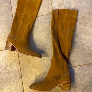 Knee high suede boots